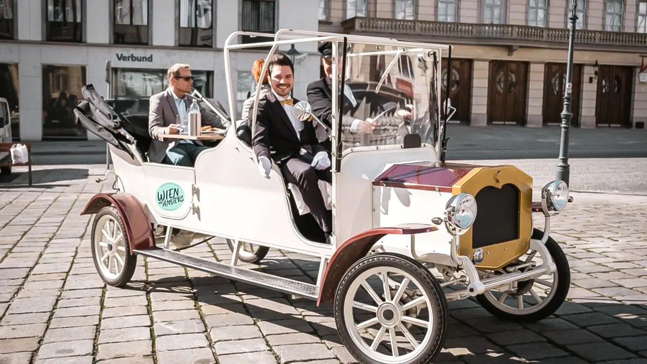 Sightseeing tour in a vintage electric car