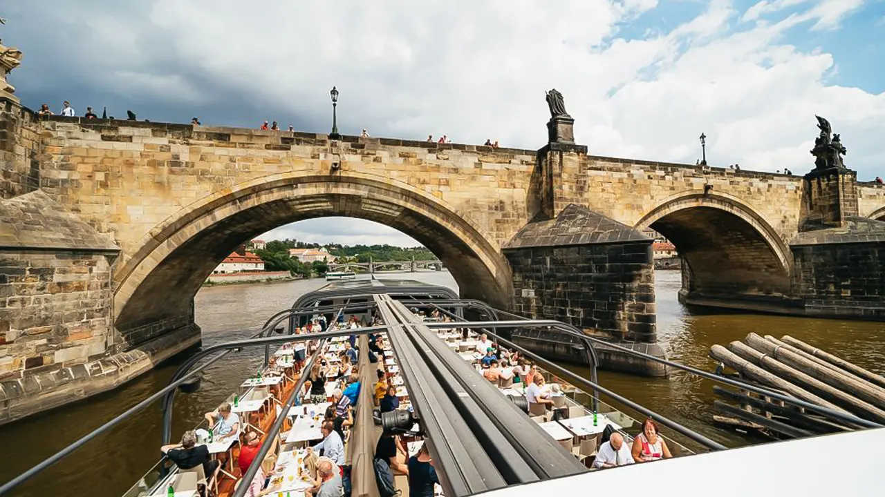 Vltava River Lunch Cruise in an Open-Top Glass Boat