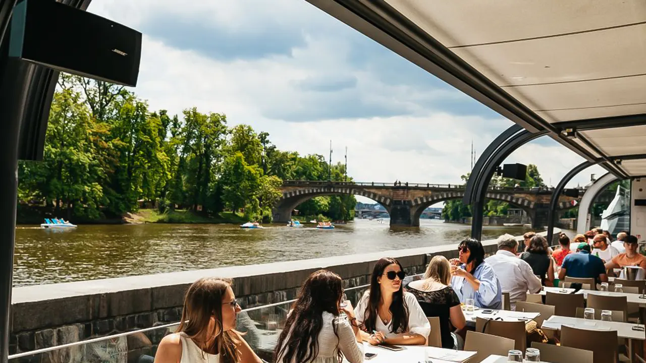 Vltava River Lunch Cruise in an Open-Top Glass Boat