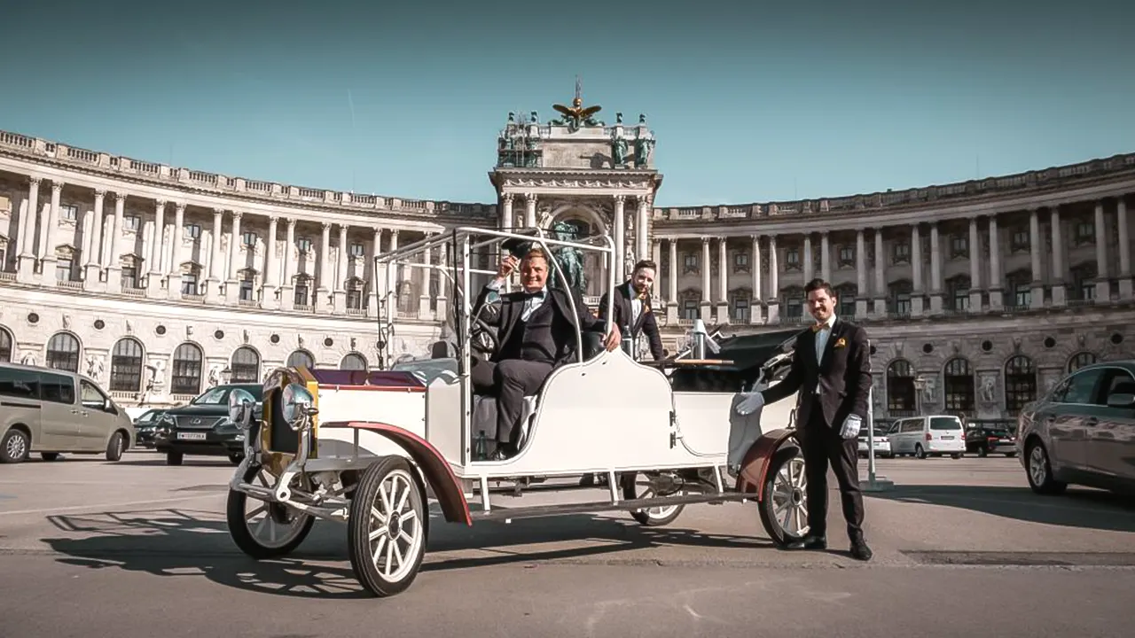 Sightseeing tour in a vintage electric car