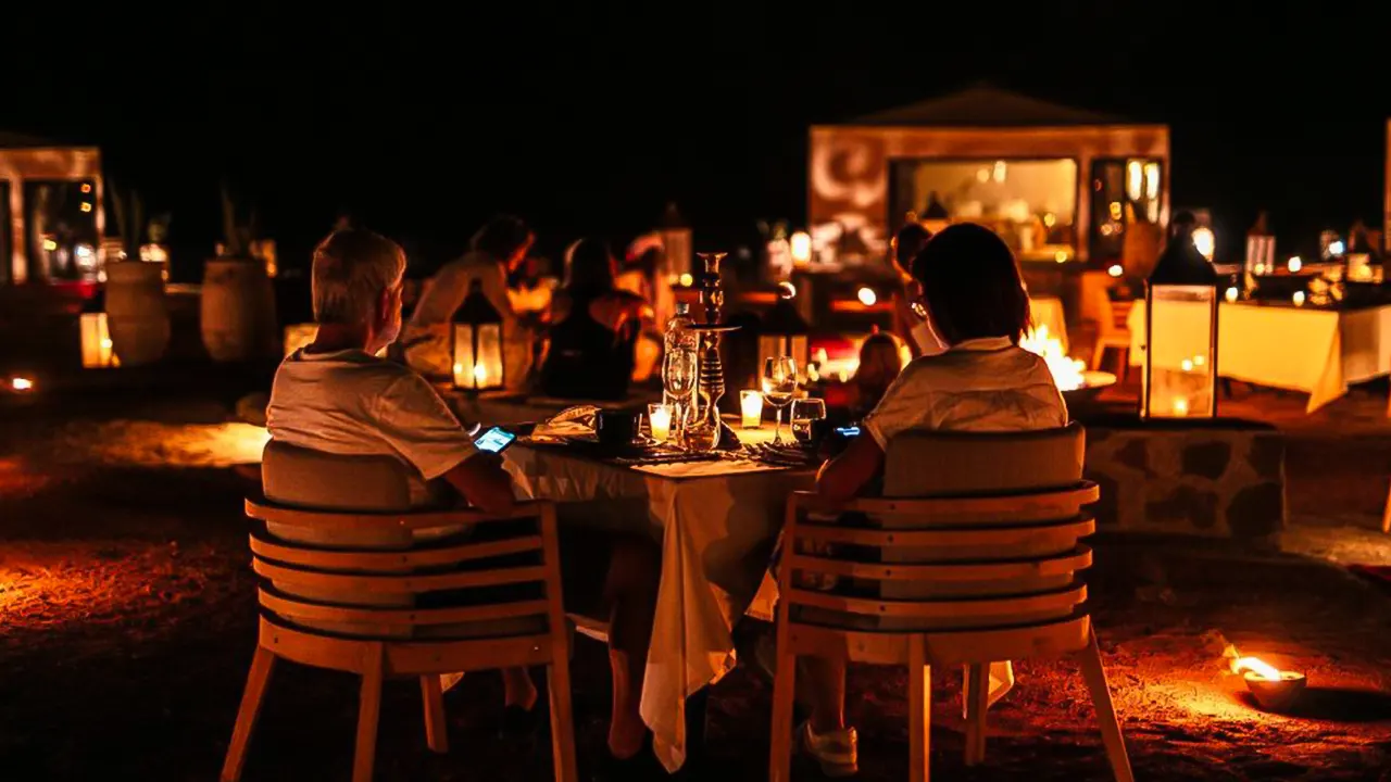 Agafai desert dinner with a camel ride at sunset