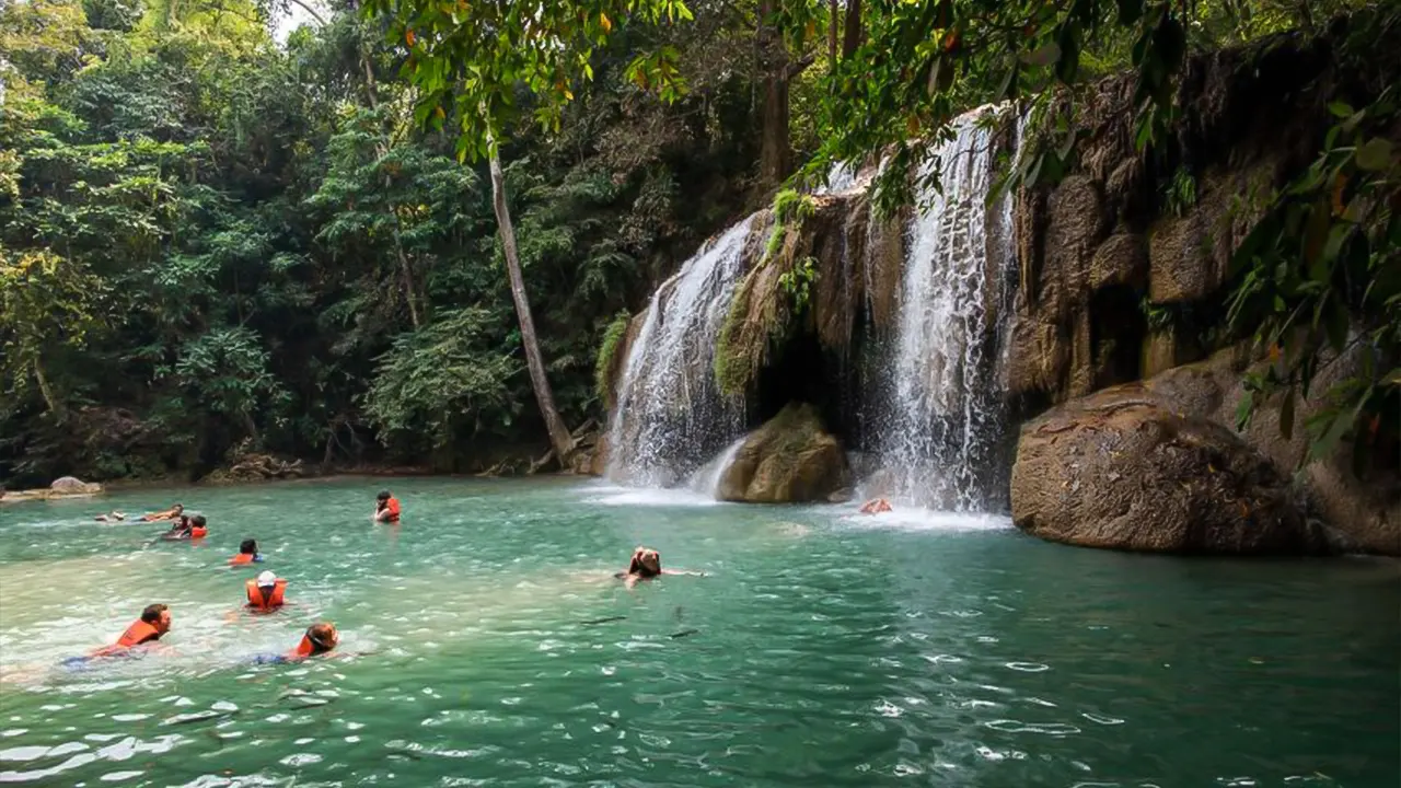 Erawan Park & Kanchanaburi Small-Group Tour