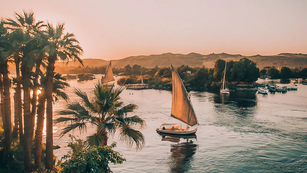 Riding a felucca on the Nile with an Egyptian meal